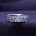 1.20 Carat Oval and Round Cut Lab Grown Diamond Bridal Set Engagement Ring