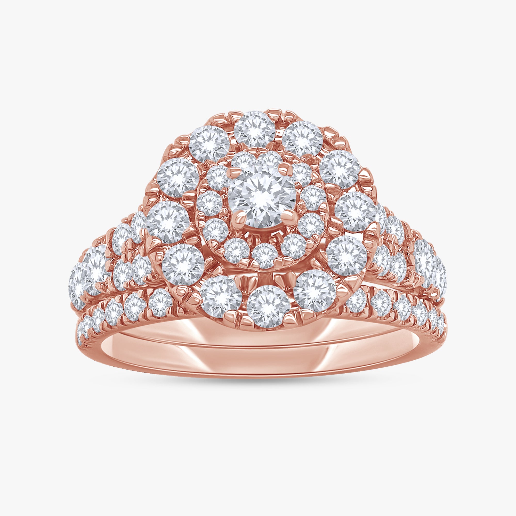 1.50 Carat Lab Grown Diamond Double Halo Bridal Ring