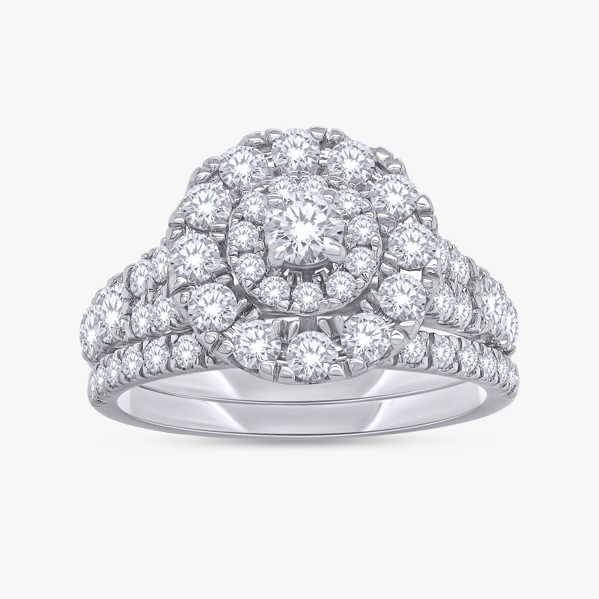 1.50 Carat Lab Grown Diamond Double Halo Bridal Ring
