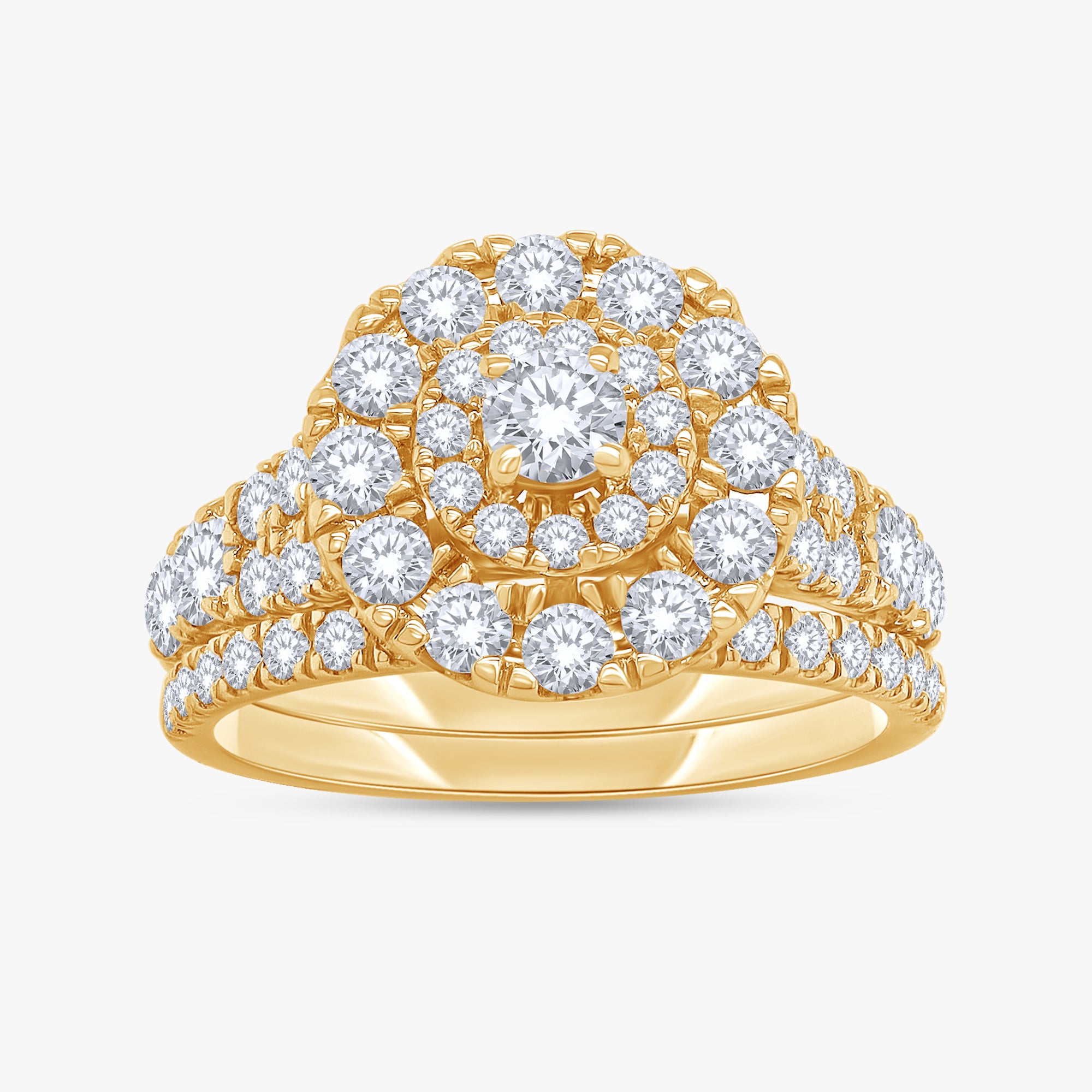 1.50 Carat Lab Grown Diamond Double Halo Bridal Ring
