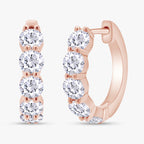 1.60 CTW Round Cut Lab Grown Diamond Hoop Earrings