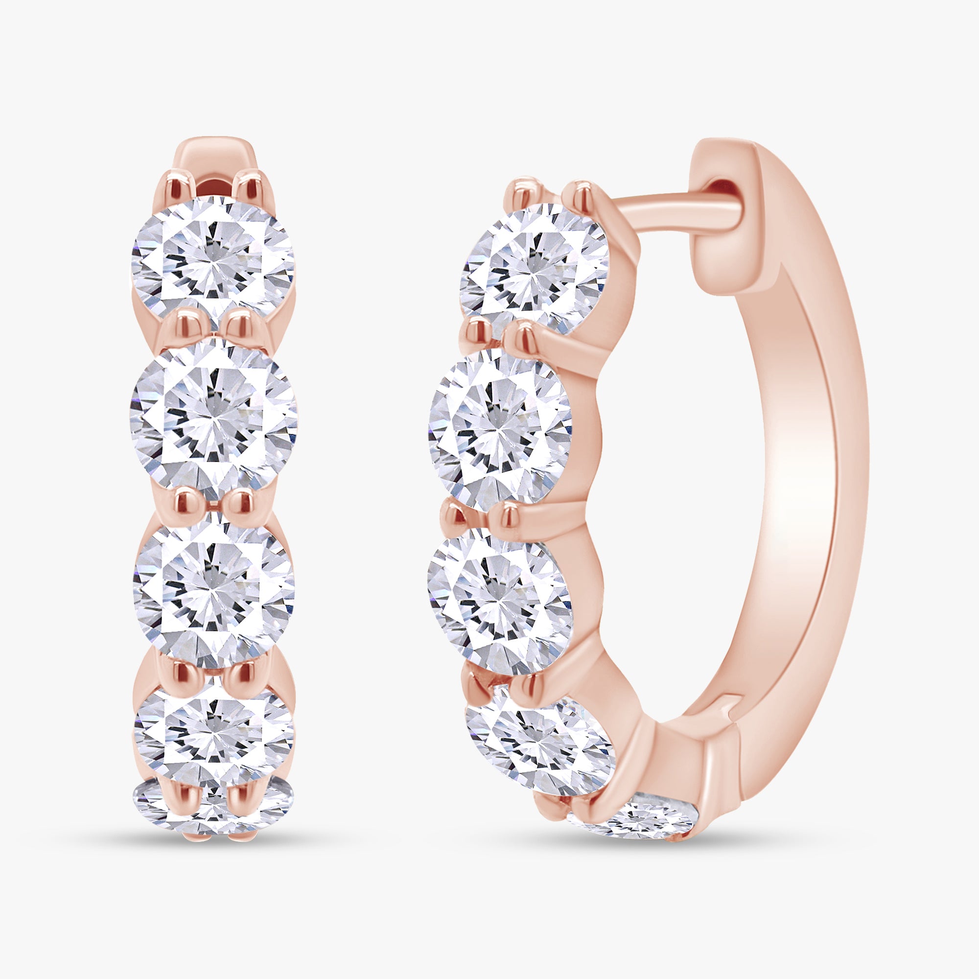 1.60 CTW Round Cut Lab Grown Diamond Hoop Earrings