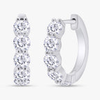 1.60 CTW Round Cut Lab Grown Diamond Hoop Earrings