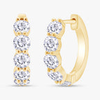 1.60 CTW Round Cut Lab Grown Diamond Hoop Earrings