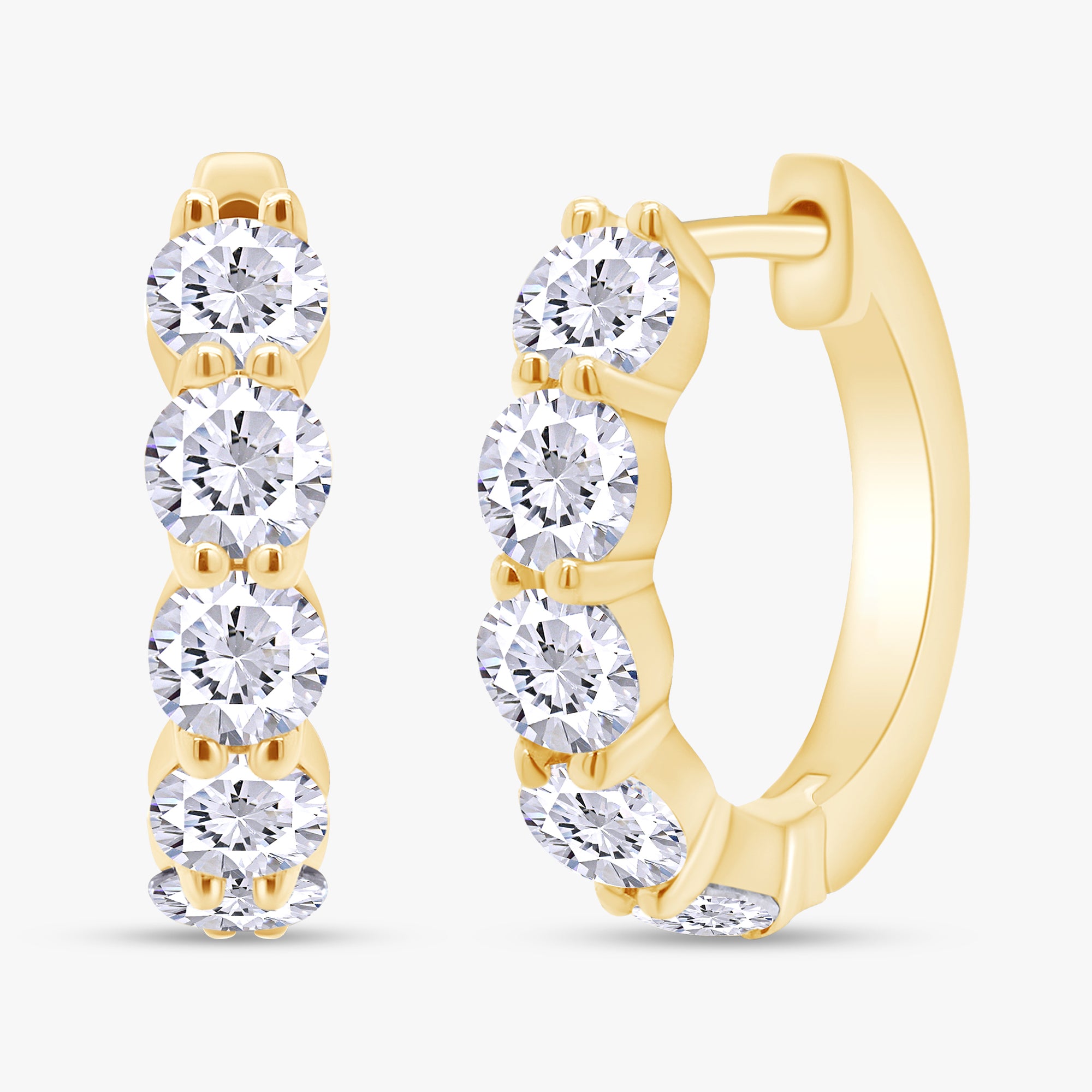 1.60 CTW Round Cut Lab Grown Diamond Hoop Earrings