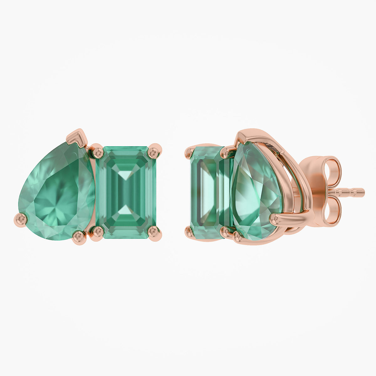 2.77 CTW Lab Grown Gemstone Toi-Et-Moi Stud Earrings