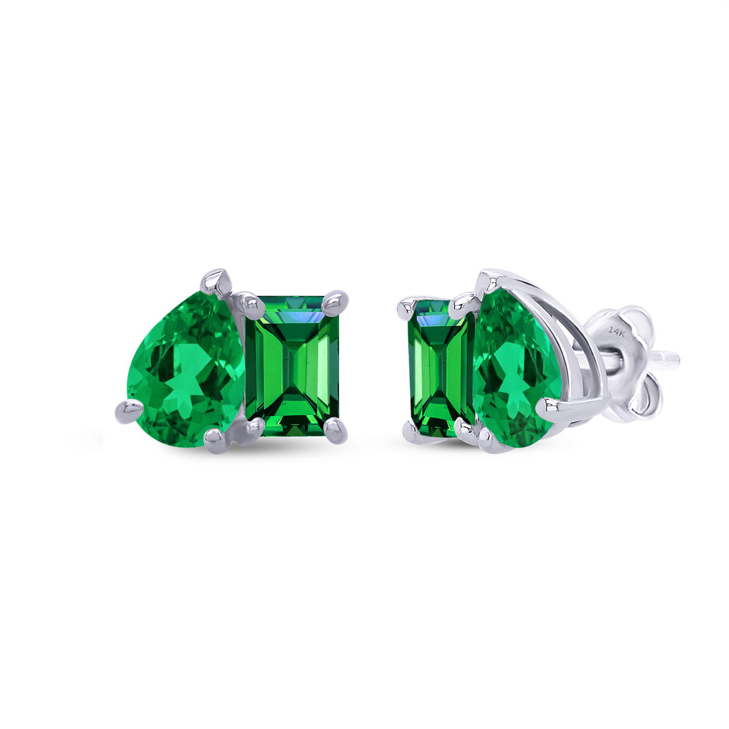 2.60 CTW Lab Grown Gemstone Toi-Et-Moi Stud Earrings