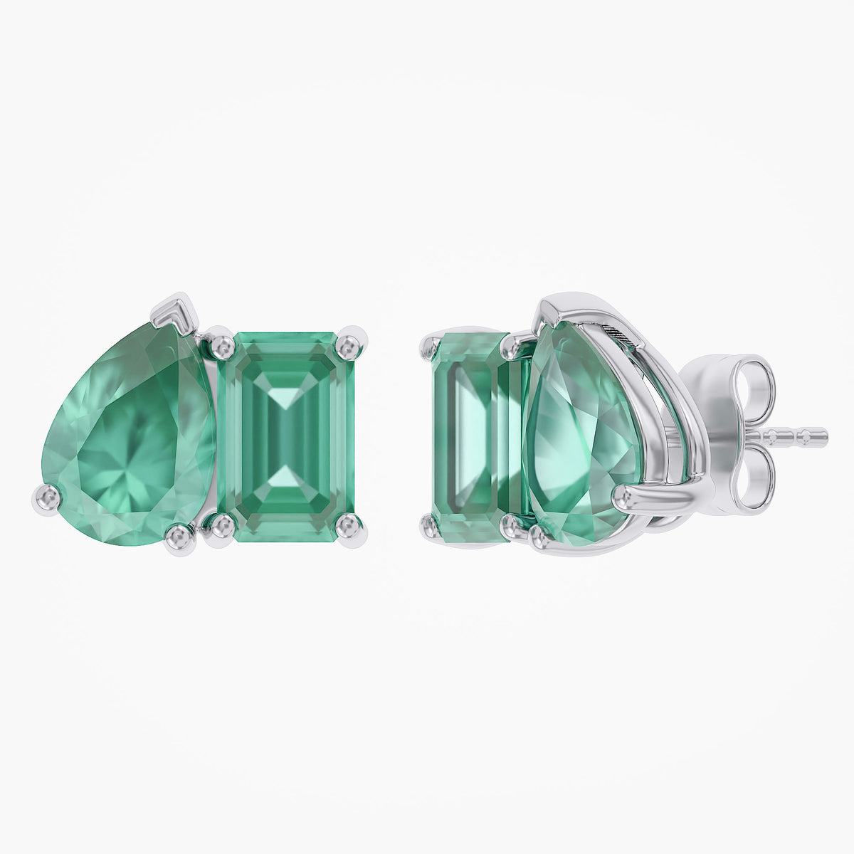 2.77 CTW Lab Grown Gemstone Toi-Et-Moi Stud Earrings