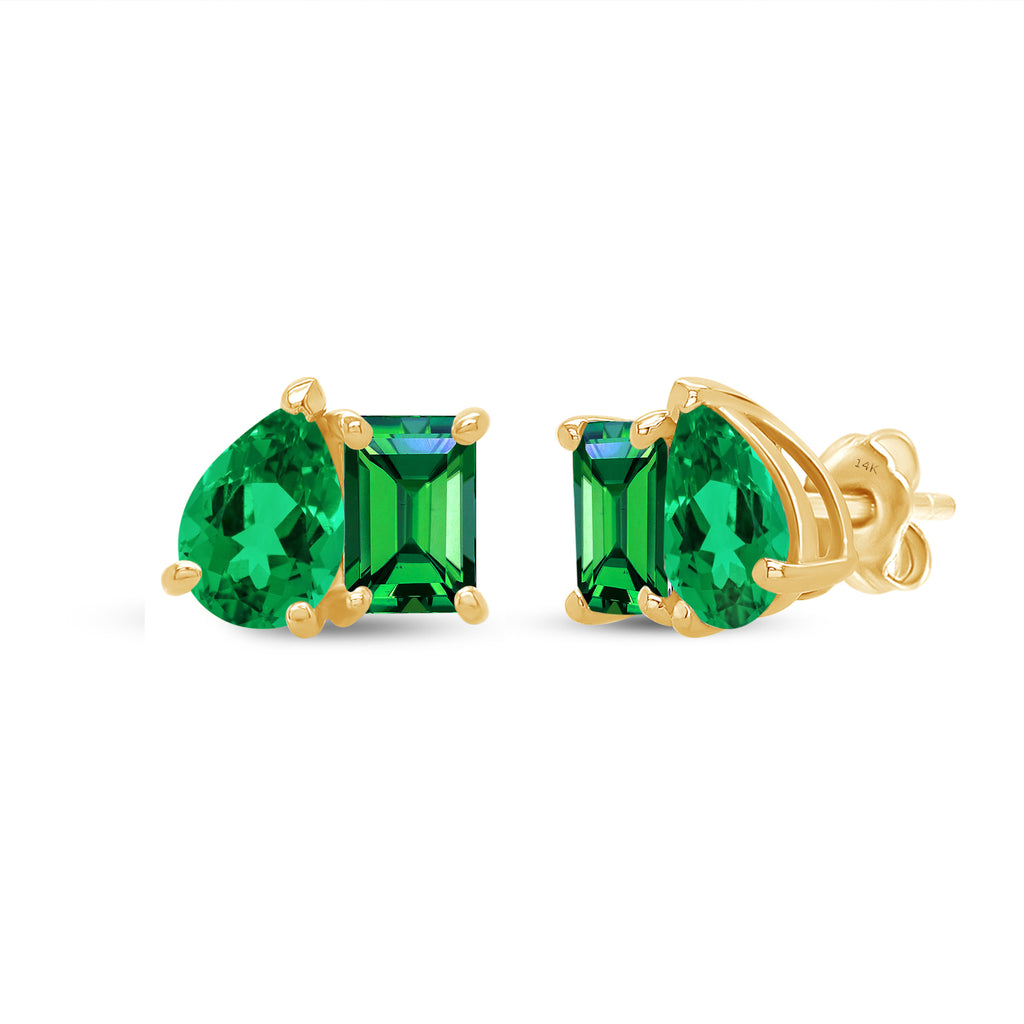 2.60 CTW Lab Grown Gemstone Toi-Et-Moi Stud Earrings