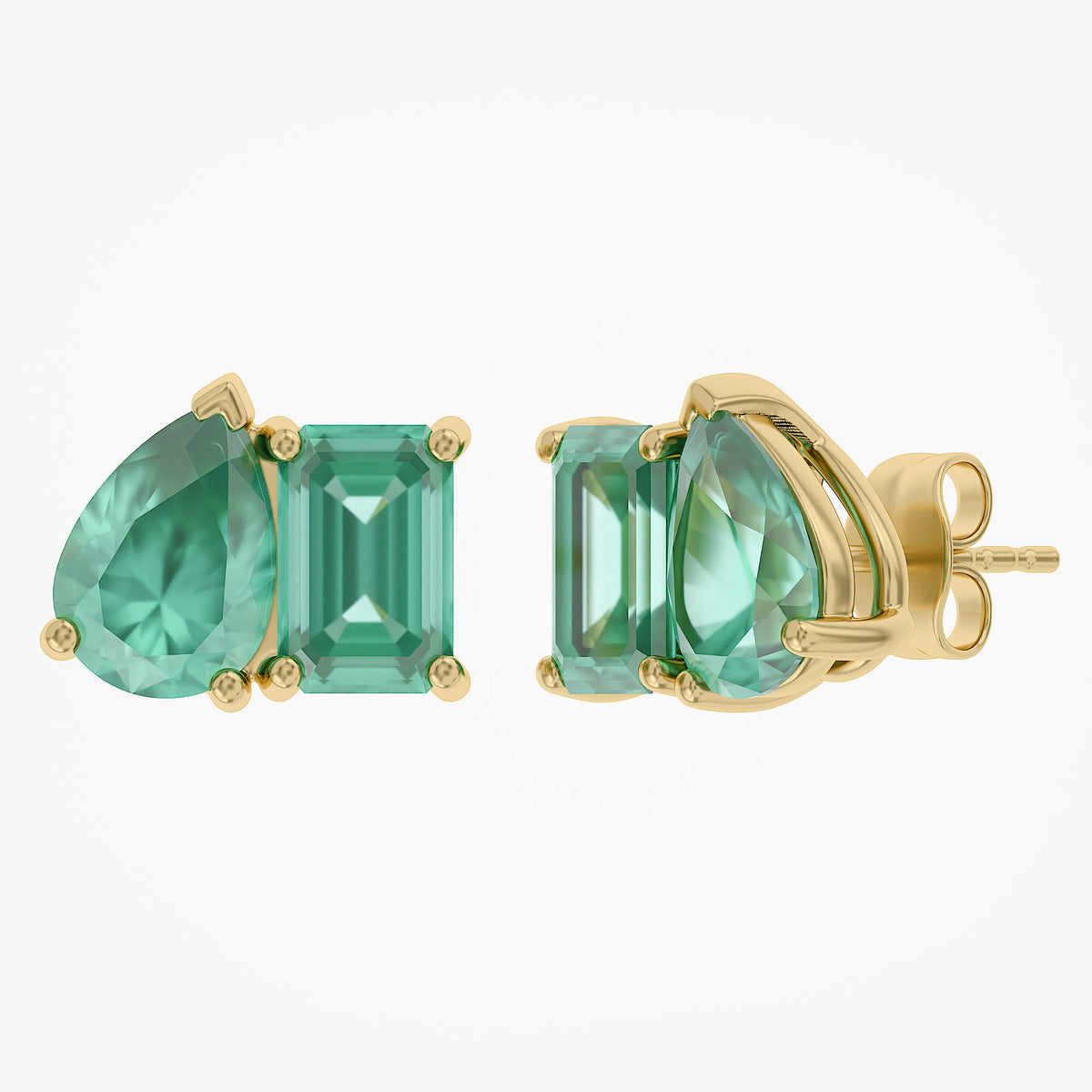 2.77 CTW Lab Grown Gemstone Toi-Et-Moi Stud Earrings