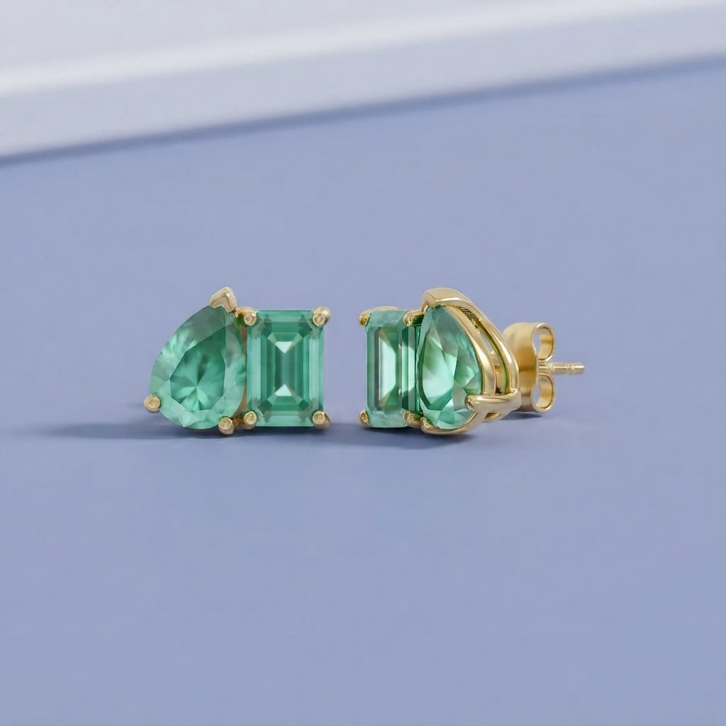 2.77 CTW Lab Grown Gemstone Toi-Et-Moi Stud Earrings
