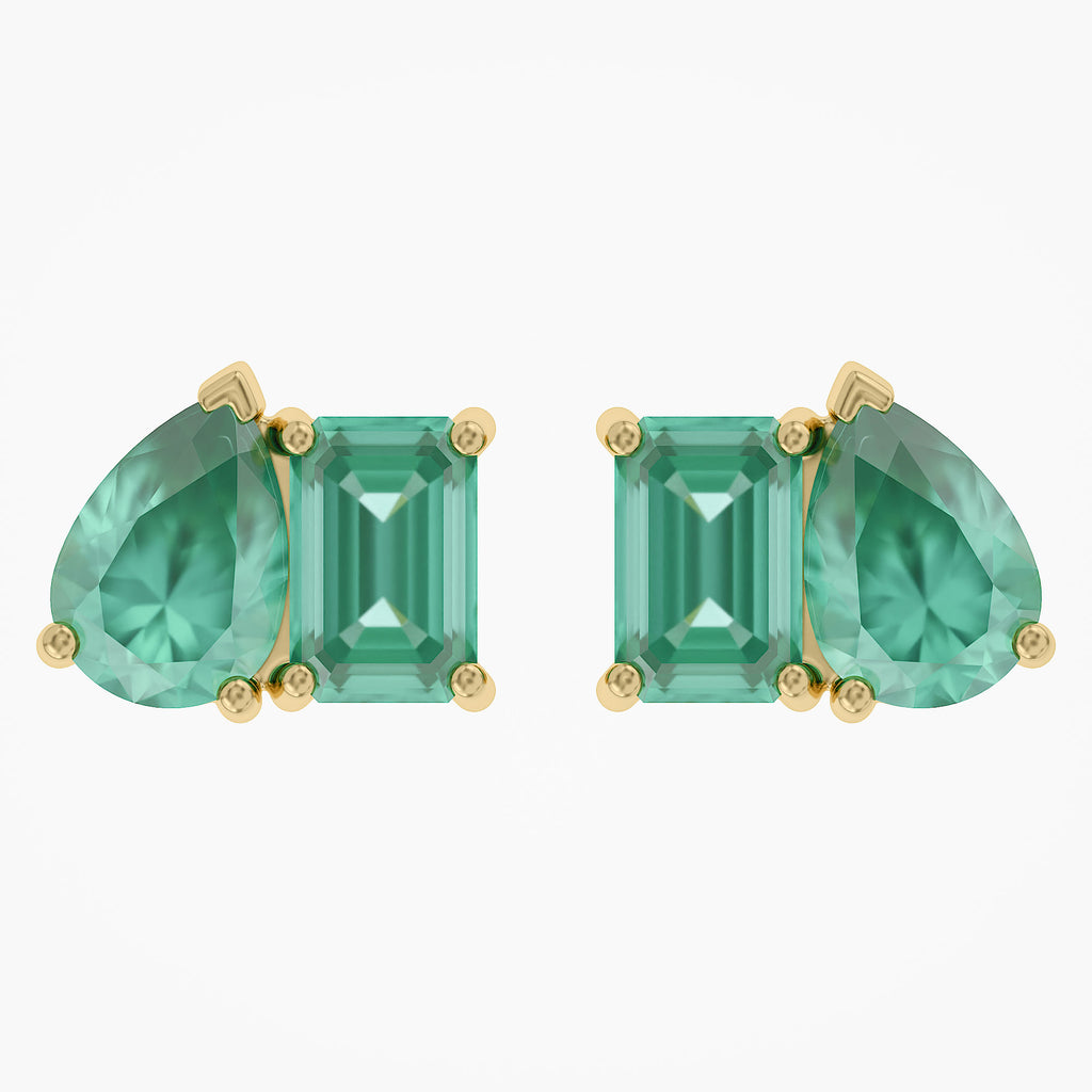 2.77 CTW Lab Grown Gemstone Toi-Et-Moi Stud Earrings