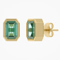1.00 Carat Emerald Cut Lab Grown Gemstone Solitaire Stud Earrings