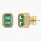 1.00 Carat Emerald Cut Lab Grown Gemstone Solitaire Stud Earrings