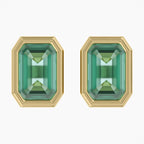 1.00 Carat Emerald Cut Lab Grown Gemstone Solitaire Stud Earrings