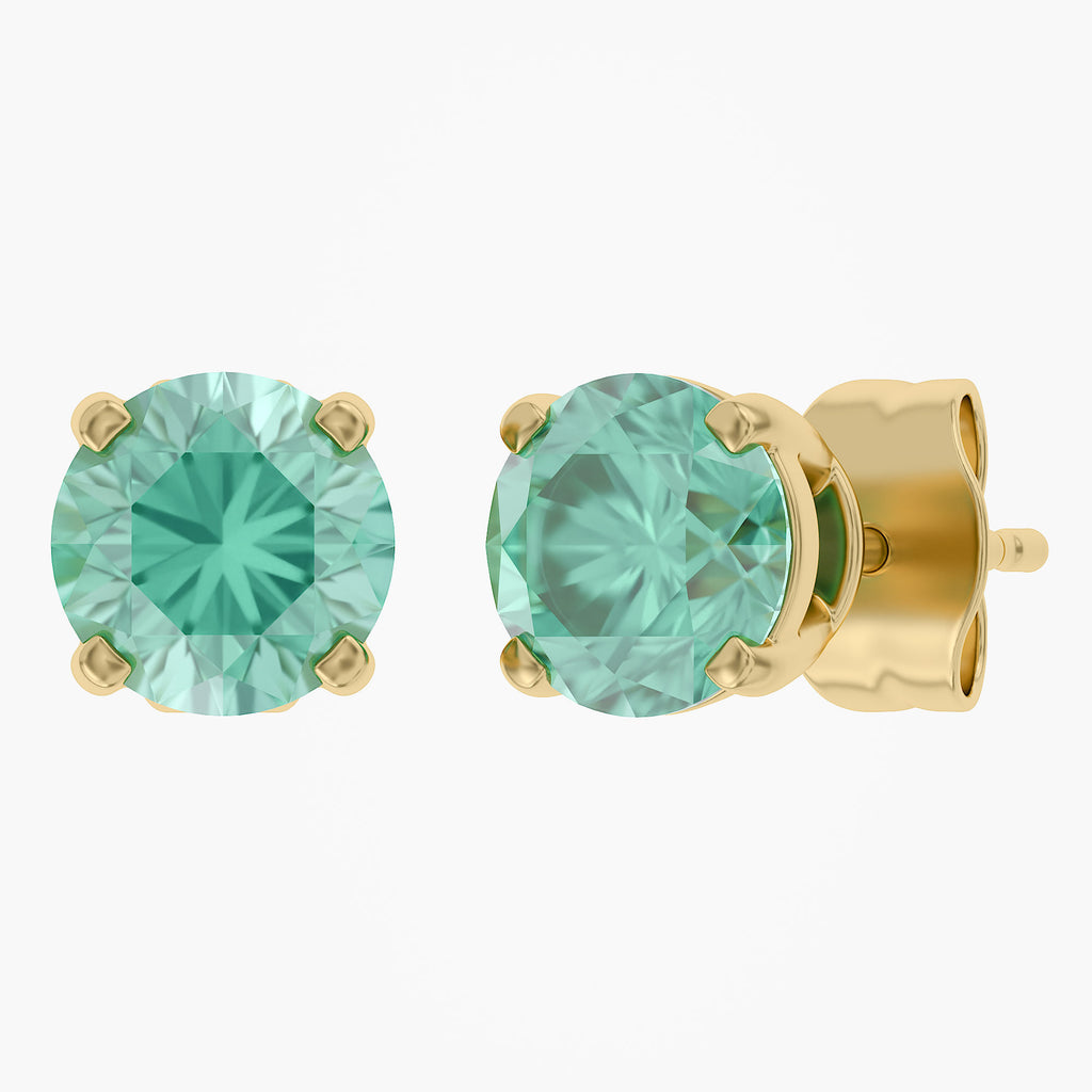 1.00 Carat Round Cut Lab Grown Gemstone Solitaire Stud Earrings