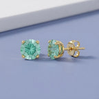 1.00 Carat Round Cut Lab Grown Gemstone Solitaire Stud Earrings