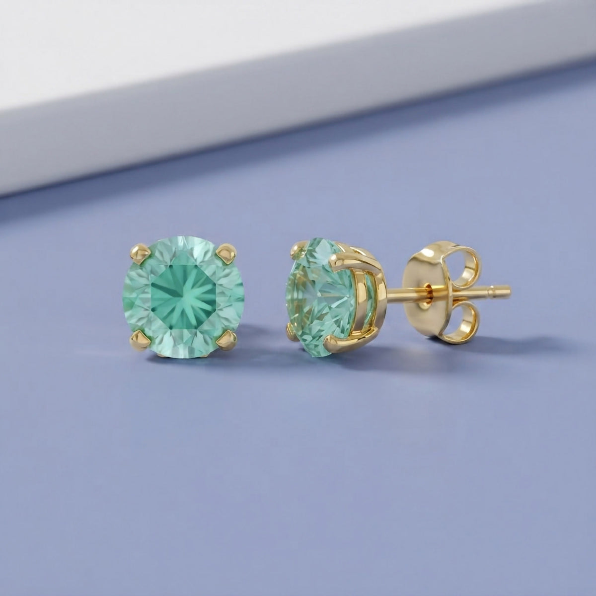 1.00 Carat Round Cut Lab Grown Gemstone Solitaire Stud Earrings