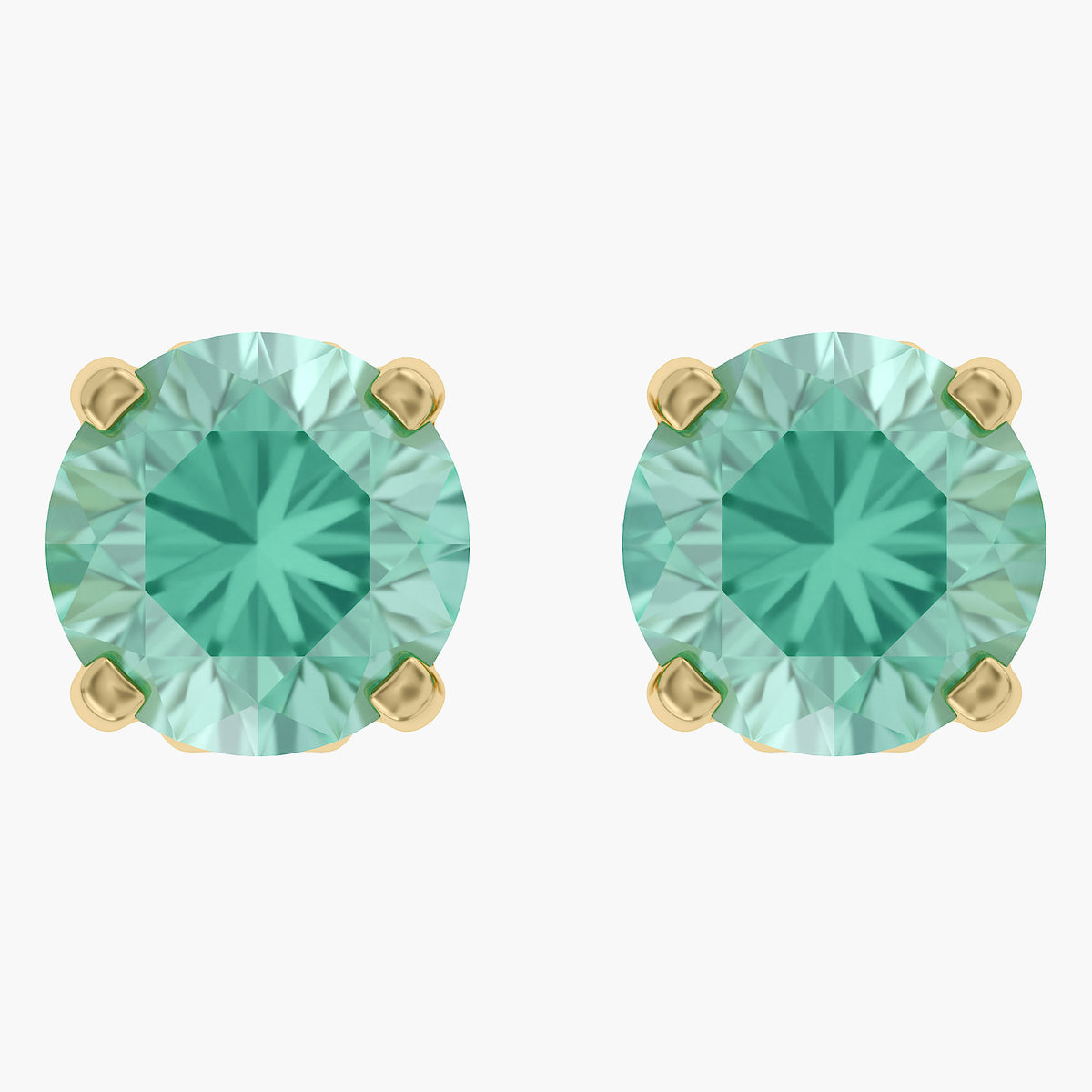 1.00 Carat Round Cut Lab Grown Gemstone Solitaire Stud Earrings