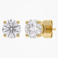 1.03 Carat Round Cut Lab Grown Diamond Solitaire Stud Earrings
