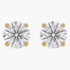 1.03 Carat Round Cut Lab Grown Diamond Solitaire Stud Earrings