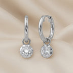 1.00 Carat Round Cut Lab Grown Diamond Drop Solitaire Earrings