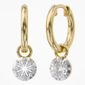 1.00 Carat Round Cut Lab Grown Diamond Drop Solitaire Earrings