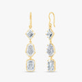 15.40 Carat Multishape Lab Grown Diamond Linear Drop Hook Earrings