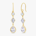 5.75 Carat Multishape Lab Grown Diamond Linear Drop Hook Earrings
