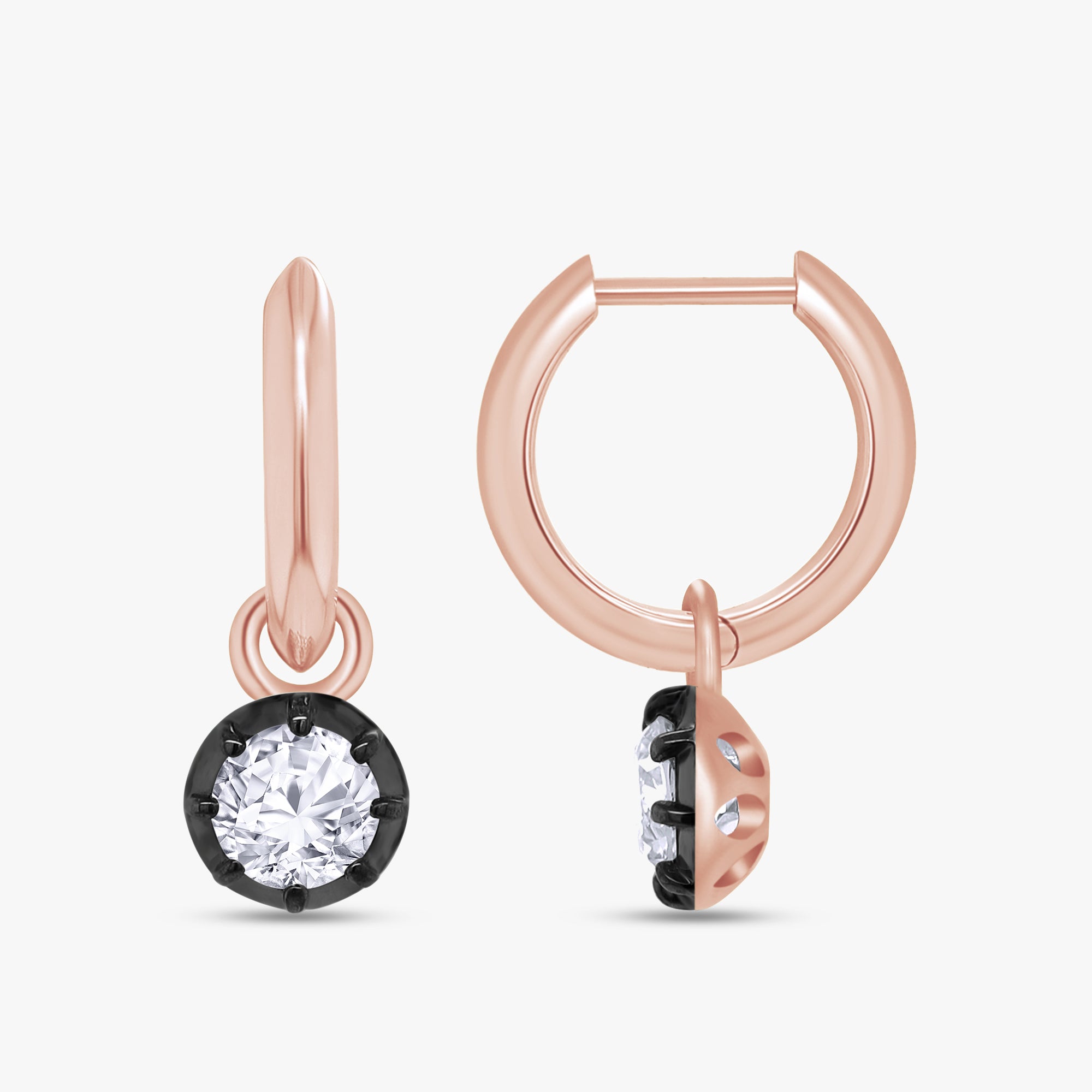 1.00 Carat Round Cut Lab Grown Diamond Drop Dangle Earrings
