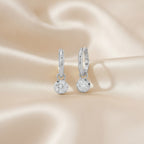 1.00 Carat Round Cut Lab Grown Diamond Drop Dangle Earrings