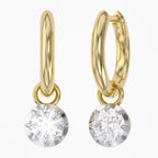 1.00 Carat Round Cut Lab Grown Diamond Drop Dangle Earrings