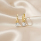 1.00 Carat Round Cut Lab Grown Diamond Drop Dangle Earrings