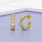 2.00 Carat Round Cut Lab Grown Diamond half Hoop Stud Earrings