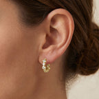 2.00 Carat Round Cut Lab Grown Diamond half Hoop Stud Earrings