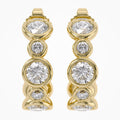 2.00 Carat Round Cut Lab Grown Diamond half Hoop Stud Earrings