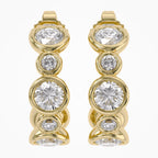2.00 Carat Round Cut Lab Grown Diamond half Hoop Stud Earrings