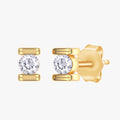 0.03 Carat Round Cut Lab Grown Diamond Solitaire Stud Morse Code Alphabet Letter "E"