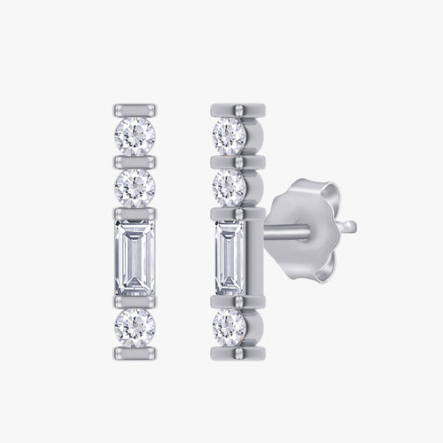 0.20 Carat Lab Grown Diamond Stud Morse Code Earring Alphabet "F"