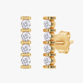 0.15 Carat Round Cut Lab Grown Diamond Morse Code Stud Earrings Alphabet Letter "H"