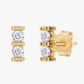 0.07 Carat Round Cut Lab Grown Diamond Stud Morse Code Earrings Alphabet Letter "I"