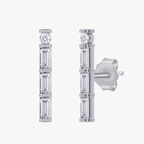 0.33 Carat Lab Grown Diamond Stud Morse Code Earrings Alphabet Letter "J"