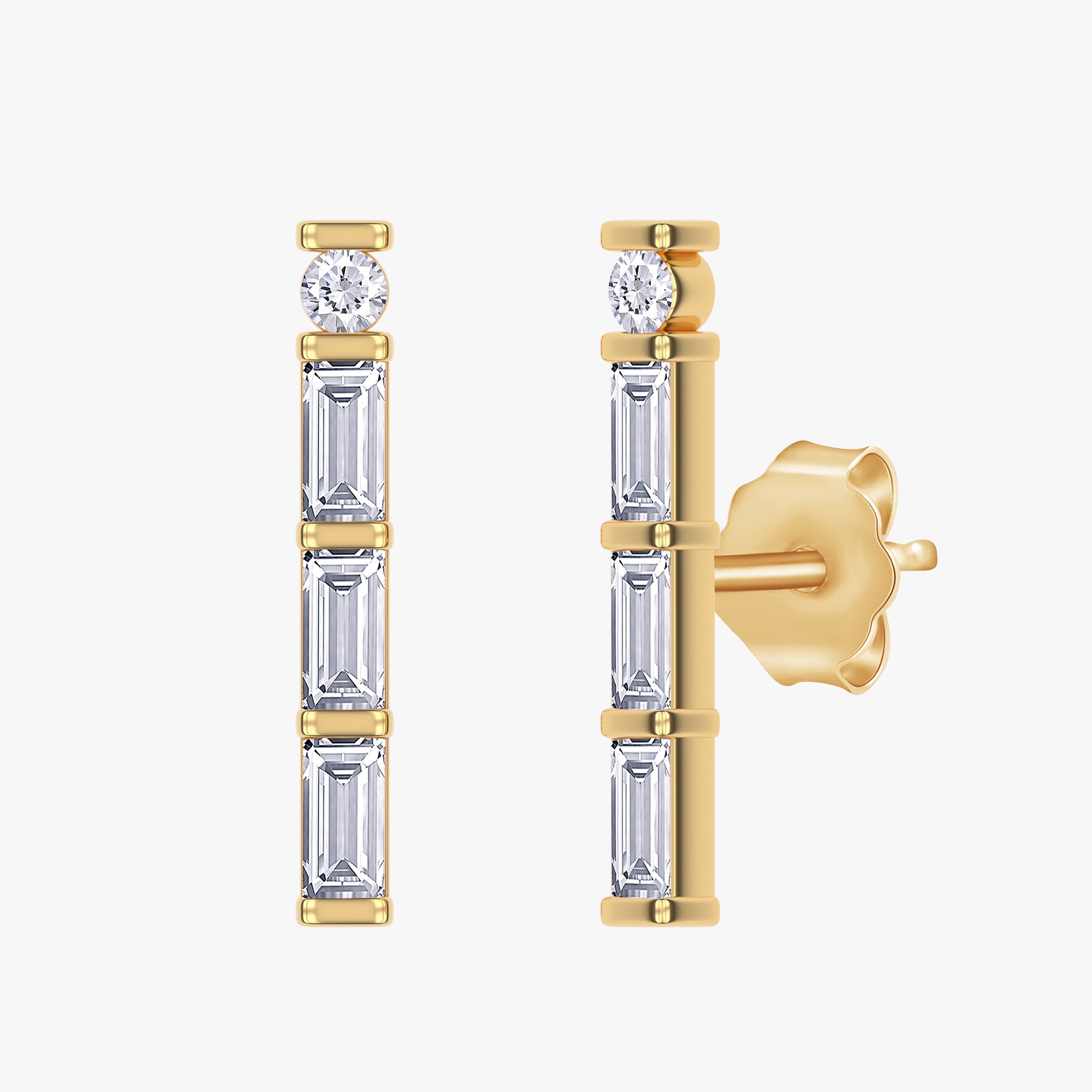 0.33 Carat Lab Grown Diamond Stud Morse Code Earrings Alphabet Letter "J"