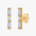 0.23 Carat Lab Grown Diamond Three Stone Morse Code Earrings Alphabet Letter "K"