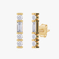 0.20 Carat Lab Grown Diamond Line Bar Morse Code Earring Alphabet Letter "L"