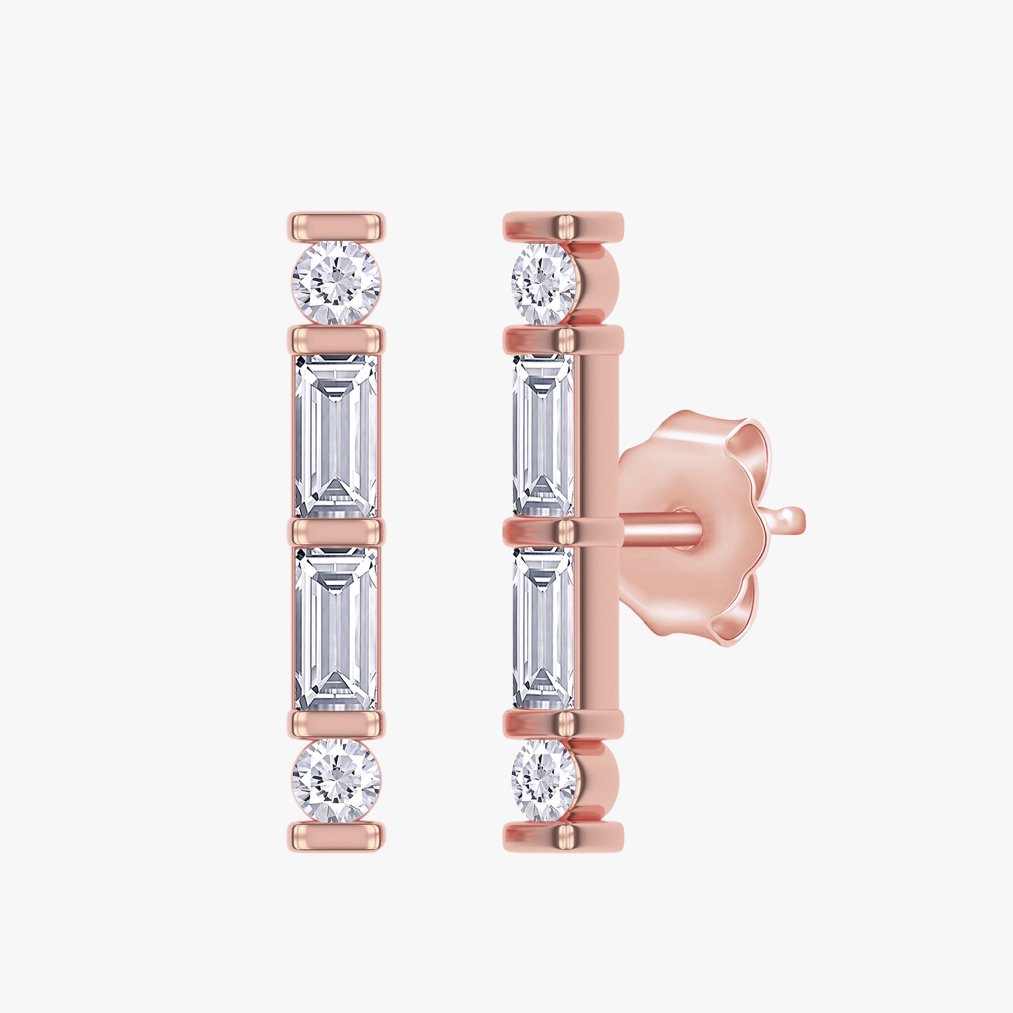 0.27 Carat Lab Grown Diamond Stud Morse Code Earrings Alphabet Letter "P"