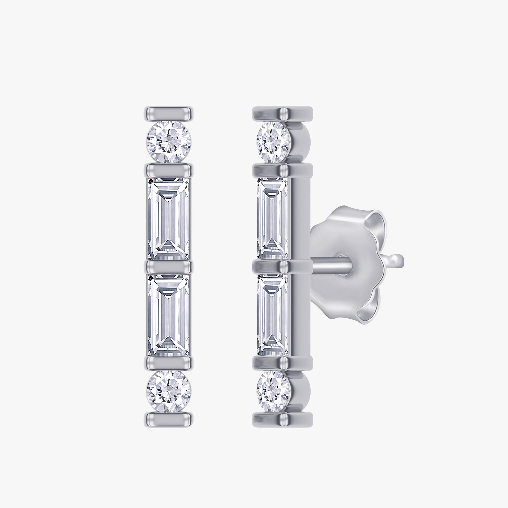 0.27 Carat Lab Grown Diamond Stud Morse Code Earrings Alphabet Letter "P"