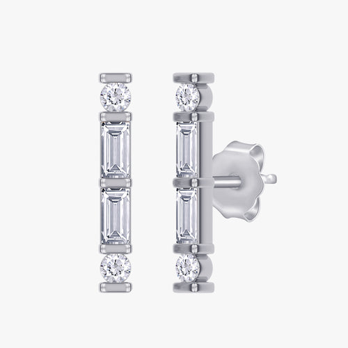 0.27 Carat Lab Grown Diamond Stud Morse Code Earrings Alphabet Letter "P"