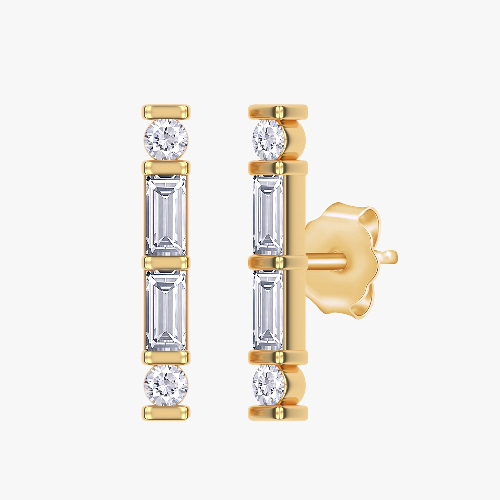 0.27 Carat Lab Grown Diamond Stud Morse Code Earrings Alphabet Letter "P"