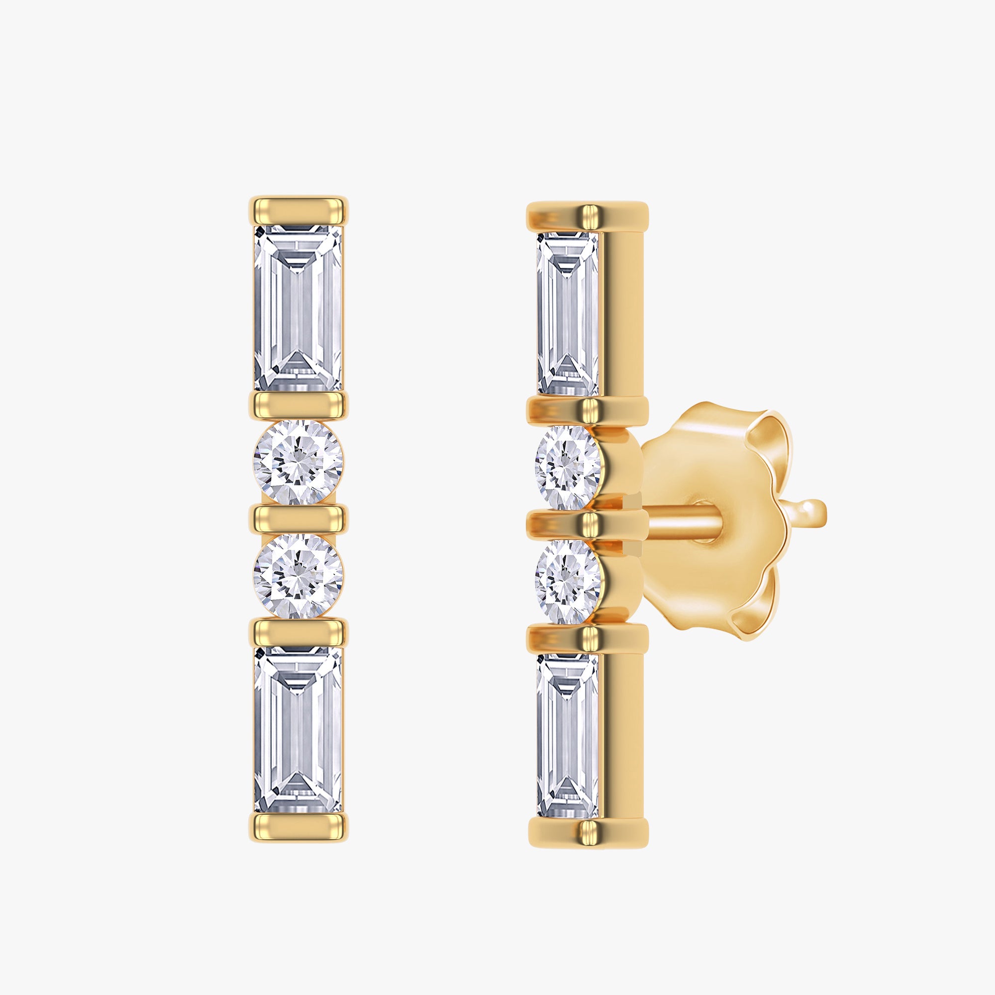 0.27 Carat Lab Grown Diamond Four Stone Stud Earrings Alphabet Letter "X"